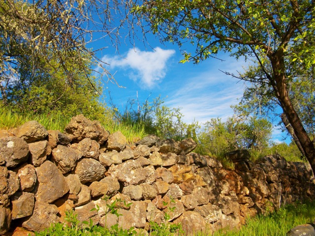 Uralte Natursteinmauer auf der Finca Garome